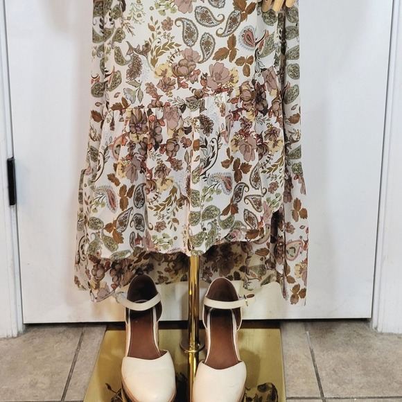 Anthropologie Drew Terra Paisley Vintage Garden Maxi Fall Dress Size Medium - Picture 2 of 14